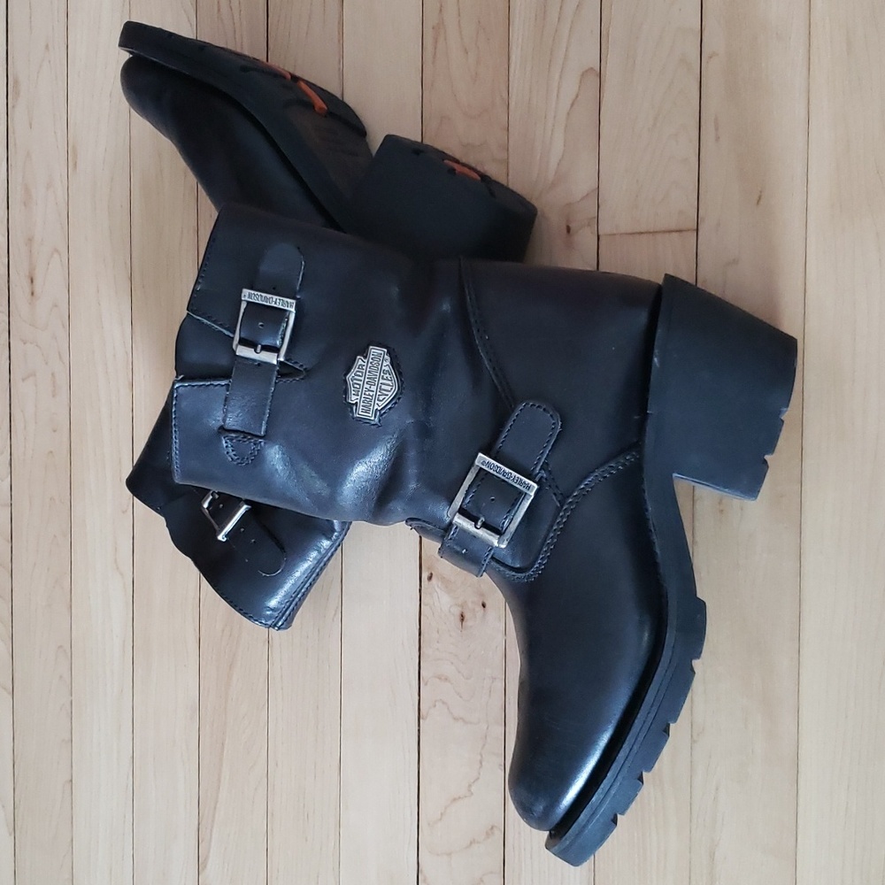 Harley-Davidson 88005 Women's Riding Moto Boots Black Leather Size 7.5